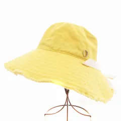 シャポードオー Chapeau d' O バケットハット 帽子 バックリボン キャンバス 黄 イエロー /GV