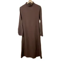 LANVIN en Bleu(ランバンオンブルー) ワンピース サイズ38 M レディース美品  - ダークブラウン ハイネック/長袖/マキシ丈/ニット