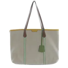 トリーバーチ TORY BURCH キャンバス トートバッグ ハンドバッグ ロゴ ベージュ