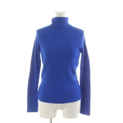 アルアバイル allureville リブニット セーター 長袖 2 青 ブルー タートルネック /RR