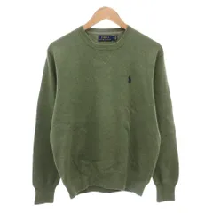 ポロ ラルフローレン POLO RALPH LAUREN 美品 ニット セーター M 長袖 ポニー刺繍 コットン 緑 グリーン /AE
