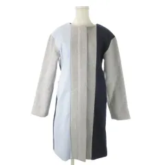 セシルマクビー CECIL McBEE コート M グレー カラーブロック ノーカラー 長袖 /AO14 ■GY58