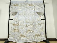 訪問着 袋帯 2点セット 古代ローマ水道 やまと扱い 正絹 躾糸付き X533 