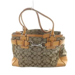 コーチ COACH F10246 トートバッグ ハンド キャンバス レザー ロゴ 茶 ブラウン ■GY11 /MQ