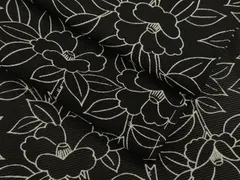 平和屋着物＊夏物　小紋　絽　枝椿　黒地　正絹　逸品　未使用　CABB9814ze