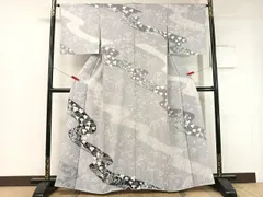 平和屋着物●訪問着　駒刺繍　手描き　道長藤蔦の葉文　暈し染め　正絹　逸品　CABC2676vp