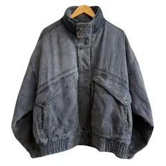 〜90's STEEL  SPORT デニムジャケット フード付き デニムスタンドブルゾン 紺 ネイビー系 XLサイズ No.M074