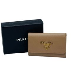 美品 PRADA プラダ キーリング付き4連キーケース サフィアーノレザー