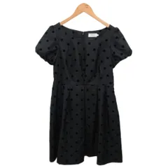 アナトリエ ANATELIER ワンピース 半袖 ひざ丈 ドット柄 38 黒 ブラック 528-56251 ■YHS10