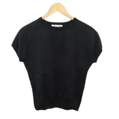 23区 オンワード樫山 サーマルニット カットソー 半袖 ラメ 黒 ブラック 32 約XS