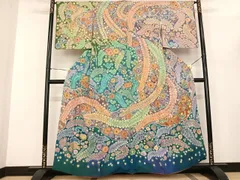 平和屋着物●訪問着　作家物　絞り　辻が花　暈し染め　正絹　逸品　AABF0679fy