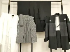 平和屋着物[]七五三　男の子　5歳　祝着・羽織・長襦袢・行灯袴セット　紗綾形文様　黒地　AABF2172ja