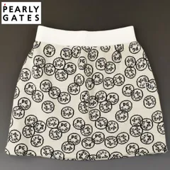 【サイズ：0・Ｓ・新品】パーリーゲイツ 日本製 ニコちゃん ニットスカート 白 055-1234102