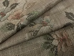 平和屋着物●本場大島紬　一元絣　枝花文　正絹　逸品　未使用　AABF0748fy