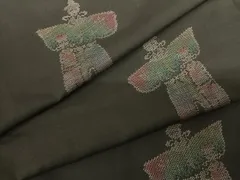 平和屋着物●本場大島紬　カタス9マルキ　立ち雛　正絹　逸品　AABF5429fy