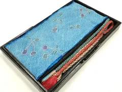 平和屋本店●和装小物　帯締め・帯揚げセット　振袖用　総絞り　さくらんぼ　暈し　金糸　銀彩　逸品　未使用品あり　AABF4193ay