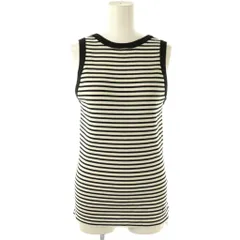 ミラオーウェン Mila Owen タンクトップ ニット カットソー ノースリーブ ボーダー 1 白 黒 /NR ■OS