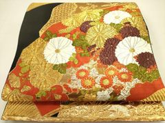 平和屋着物●極上　西陣の名門　本家加納　六通柄袋帯　唐織　高砂　金糸　逸品　CYAA4243s6 平和屋着物○極上 西陣の名門 本家加納 六通柄袋帯 唐織 高砂 金糸
