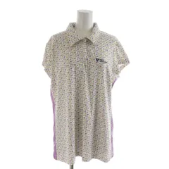 アディダス adidas タグ付き ポロシャツ 半袖 花柄 XL 白 ホワイト 紫 パープル /RR