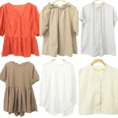 ユニクロ UNIQLO 他 トップス 6点セット おまとめ ブラウス カットソー Tシャツ M、F マルチカラー
