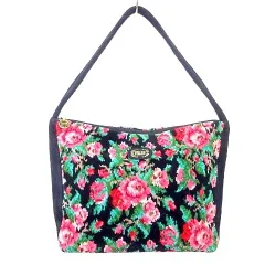 フェイラー FEILER タグ付き リアローズ ハンドバッグ シェニール織り フラワー 黒 ブラック ORG A1022