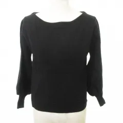 シンプリシテェ SIMPLICITE ニット セーター 長袖 ボートネック 無地 厚手 フリーサイズ 黒 ブラック