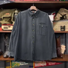 90s ハーレーダビッドソン モーターサイクル カジュアル ボタンダウン ワークシャツ N458