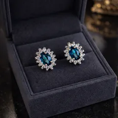 【瑞々しい輝き】ブルートパーズ ピアス CZ ダイヤ風 上品 シルバー S925 プラチナコーティング 金属アレルギー対応 シルバー 華やか デザインピアス 水色