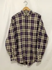 90s L.L.Bean エルエルビーン ボタンダウン チェックシャツ リネン サイズ: M カラー: パープル メンズ トップス