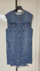 252 ZARA 1975 デニム ロング ベスト デニムベスト