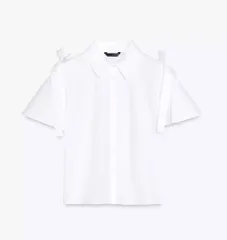 新品未使用ZARA(ザラ)ホワイトリボン付きシャツブラウス