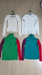 240 ゴージ長袖ニット Tシャツ / タートルネック / バイカラーTシャツ