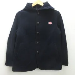 t■ダントン/DANTON ウールモッサ シングルフードジャケット JD-8458 WOM■紺【36】LADIES/40【中古】