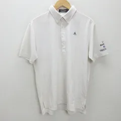 t■ルコックゴルフ/Lecoq sportifGOLFボタンダウン 半袖ポロシャツ/ゴルフウェア■白【 メンズL 】MENS/35【中古】