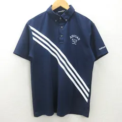 g■アディダス/adidas GOLF 半袖BDポロシャツ/ゴルフウェア【O】紺/men's/45【中古】■