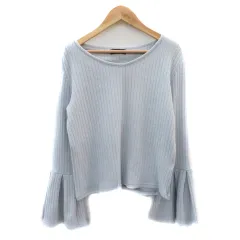 リエディ Re:EDIT ニット カットソー 長袖 フレアスリーブ M ライトブルー /YK1