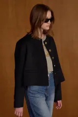 TIME カシミアブレンド カラーレス ジャケット The HANDSOME