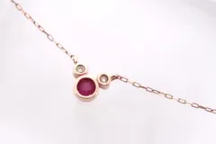 4°C CANAL ディズニー DISNEY K10 ルビー×ダイヤ ピンクゴールドネックレス 0.85g 40cm ミッキーマウスタイプ 【W2601021M】