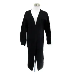 ナイスクラップ NICE CLAUP ナチュラルクチュール natural couture ニットカーディガン ロング丈 前開き 無地 F 黒 ブラック /YS24