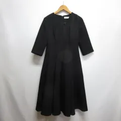 セルフォード CELFORD ツイスト ワンピース 36 黒 ブラック CWF0224069 五分袖 裏地付き