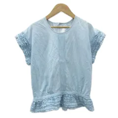 ピンクハウス PINK HOUSE カットソー 青 ブルー 半袖 フリル /SM49 ■GY58