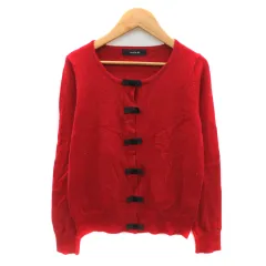 ミスティック mystic カーディガン ミドル丈 赤 レッド /YK31