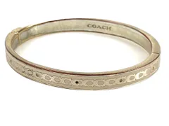 コーチ　COACH　バングル　マグネット開閉式　シグネチャー　シルバーカラー×ベージュ　送料無料