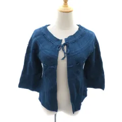 ヒューマンウーマン HUMAN WOMAN カーディガン ミドル丈 前開き 2 紺 ネイビー /YK45