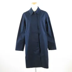 ユニクロ UNIQLO ブロックテックステンカラーコート 長袖 ミドル 紺 ネイビー L *A72