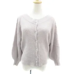 ワンアフター アナザー ナイスクラップ one after another NICE CLAUP カーディガン ミドル丈 Vネック アルパカ混 F ライトピンク 薄ピンク /YM21