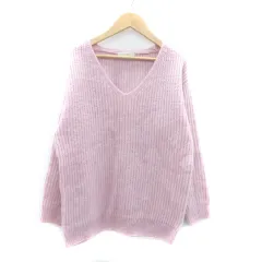 プロポーション ボディドレッシング PROPORTION BODY DRESSING ニット セーター Vネック 長袖 無地 モヘヤ混 FR ピンク /HO23