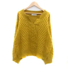 アバハウス ABAHOUSE ニット セーター スリットネック 長袖 マスタードイエロー /HO51