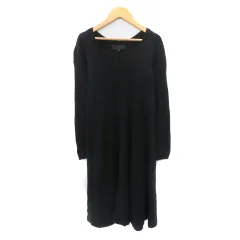 アンタイトル UNTITLED ワンピース ひざ丈 長袖 アンゴラ混 2 紺 ネイビー /YK5