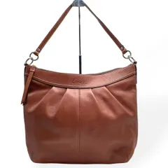 良品　COACH コーチ　ショルダーバッグ　肩掛け　レザー　ブラウン　本革